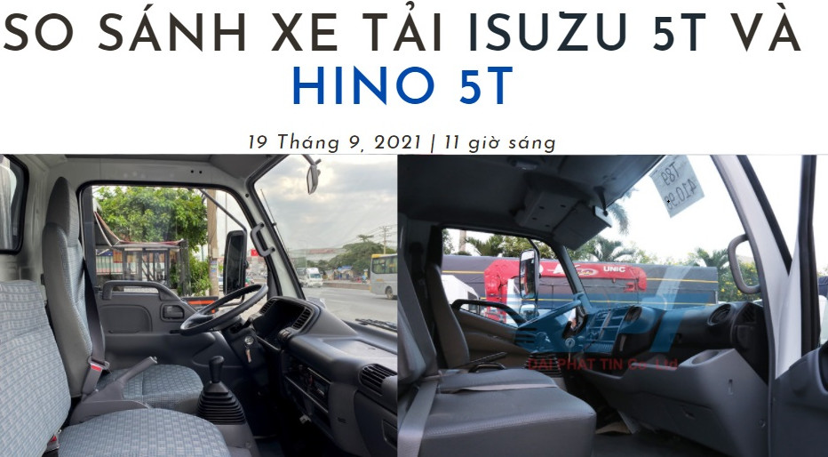 So sánh xe Isuzu 5 tấn với xe Hino 5 Tấn. So sánh Isuzu 5 tấn và Hino 5 tấn